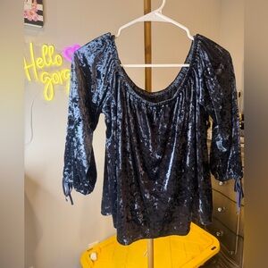 American Eagle Outfitters Black Velvet Top